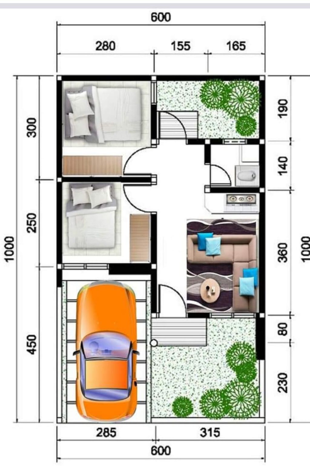 foto denah rumah tipe 30/60 perumahan PERUM BANJAR RESIDENCE