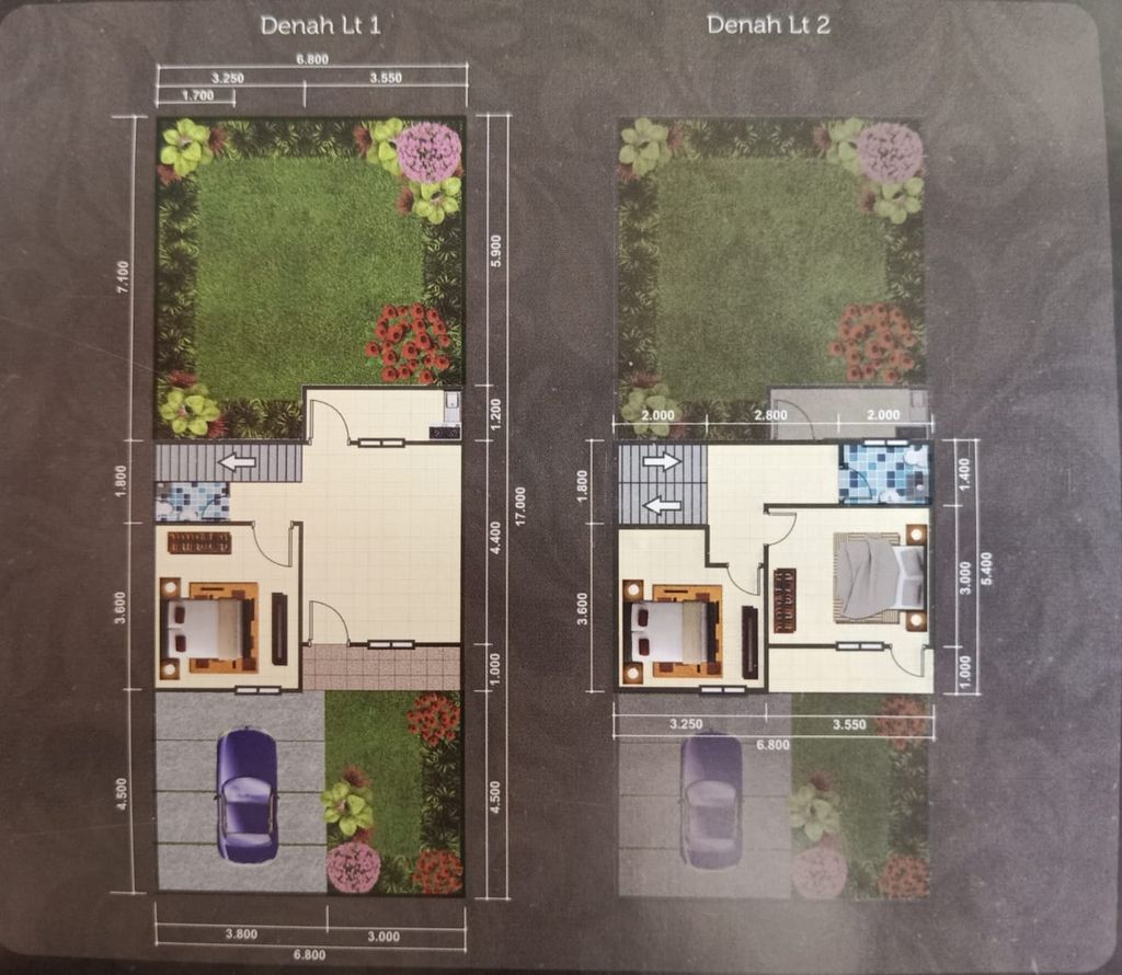 foto denah rumah tipe Flamboyan (70/115) perumahan KOTA BALI RESIDENCE