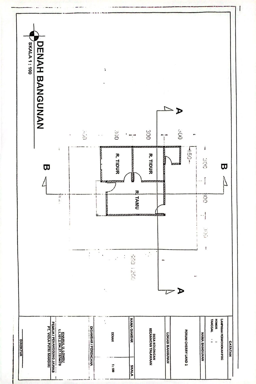 foto denah rumah tipe 36 perumahan CHERRY LAND 1