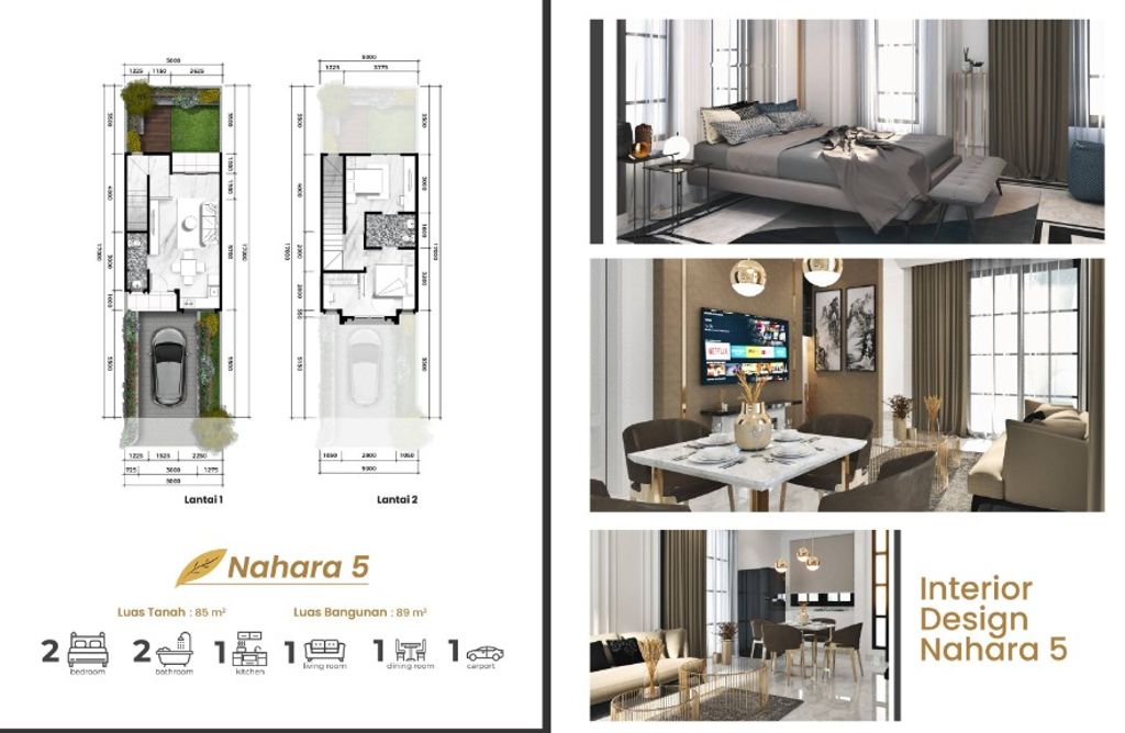 foto denah rumah tipe NAHARA 5 HOOK 136 perumahan CIMANGGIS GOLF ESTATE
