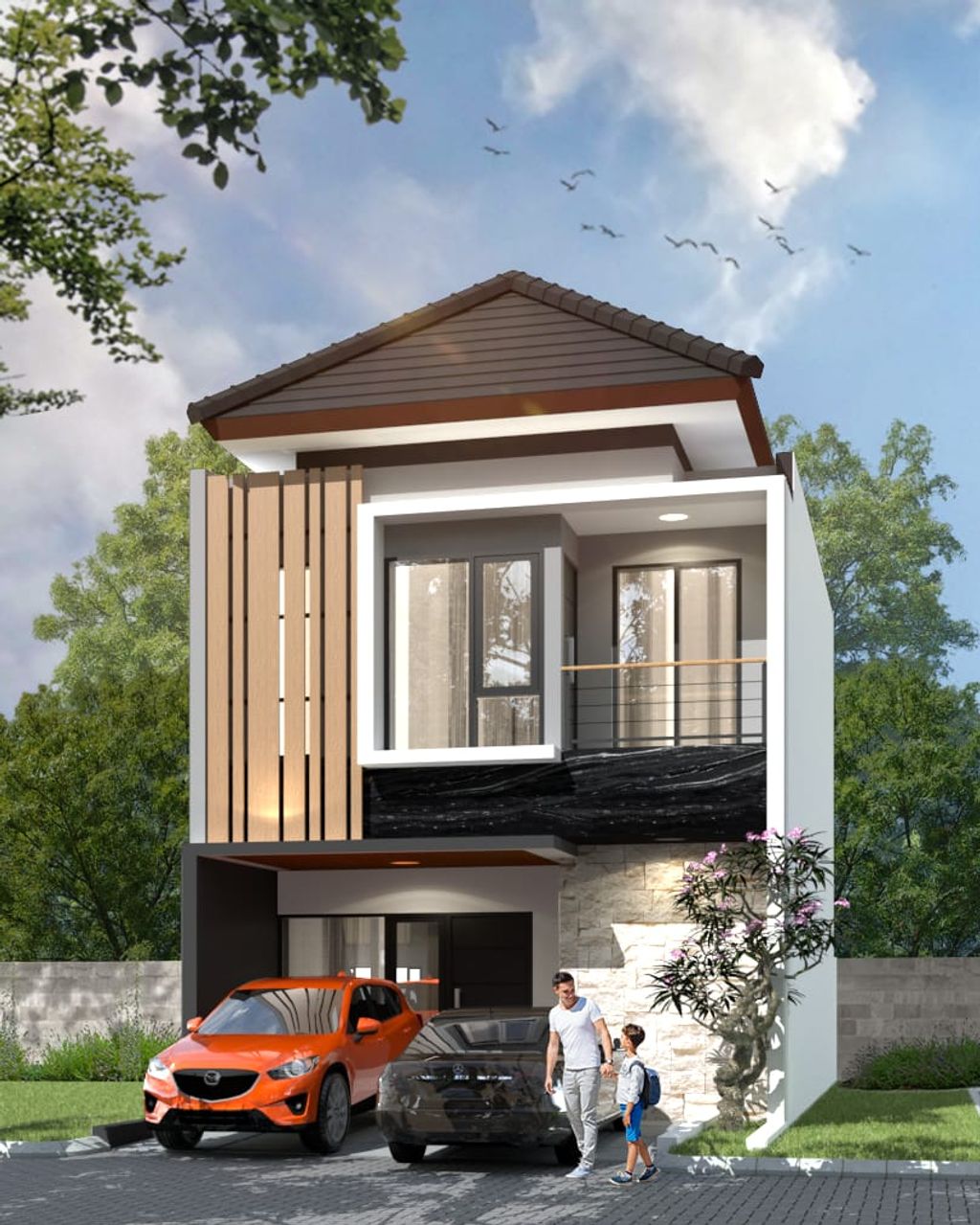 foto tampak rumah tipe Amarylis perumahan AMARA RESIDENCE DAN AMARA BOULEVARD SAWANGAN