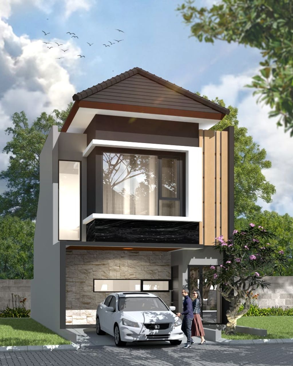 foto tampak rumah tipe Amore perumahan AMARA RESIDENCE DAN AMARA BOULEVARD SAWANGAN