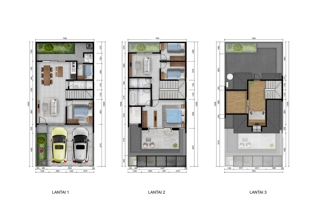 foto denah rumah tipe Costaria Garden B (Body 106) perumahan Metland Menteng