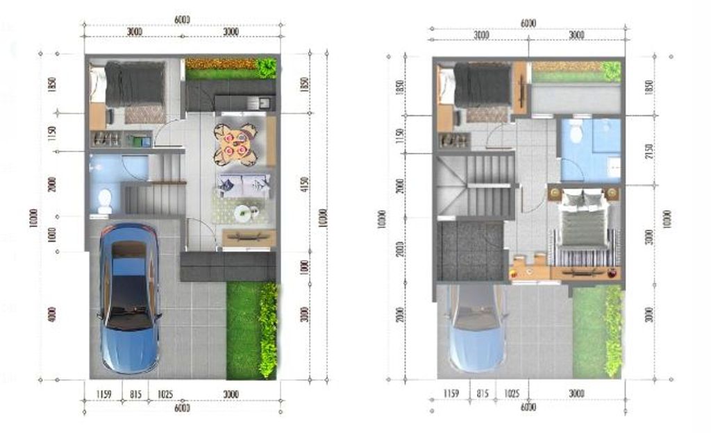 foto denah rumah tipe SALVIA perumahan GRAHA RAYA FORTUNE GARDEN