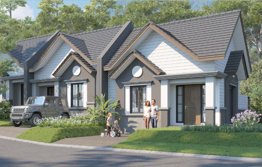 foto tampak rumah tipe CALSLEY perumahan ROYAL TAJUR RESIDENCE, CLUSTER DUNSTER