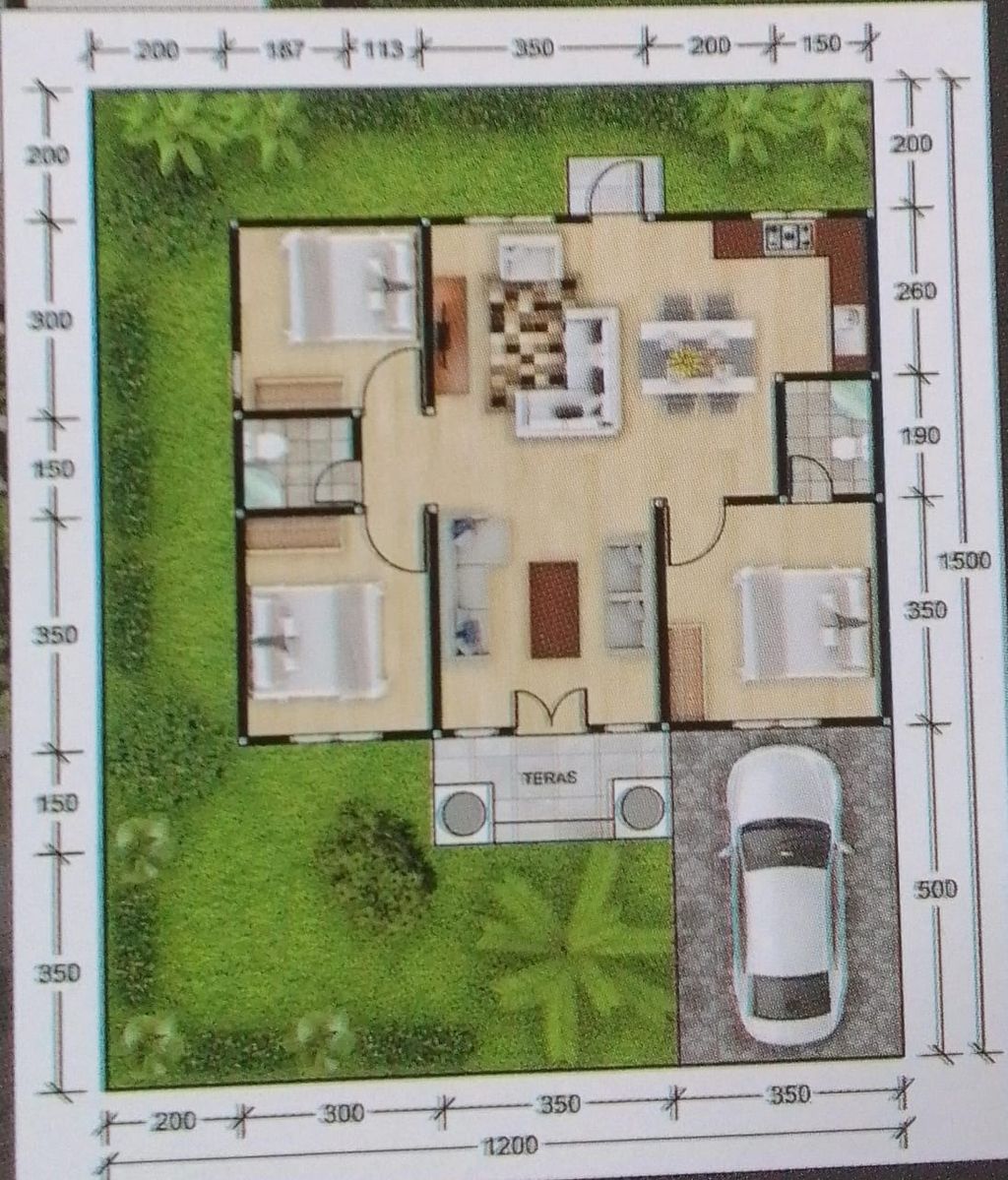 foto denah rumah tipe 80 HERMES perumahan SAHARA RESIDENCE 3