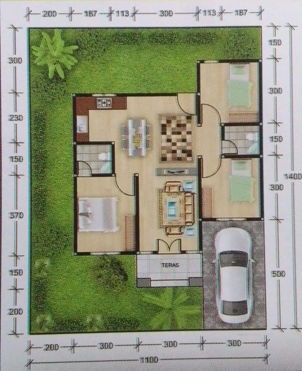 foto denah rumah tipe 64 ATHENA perumahan SAHARA RESIDENCE 3