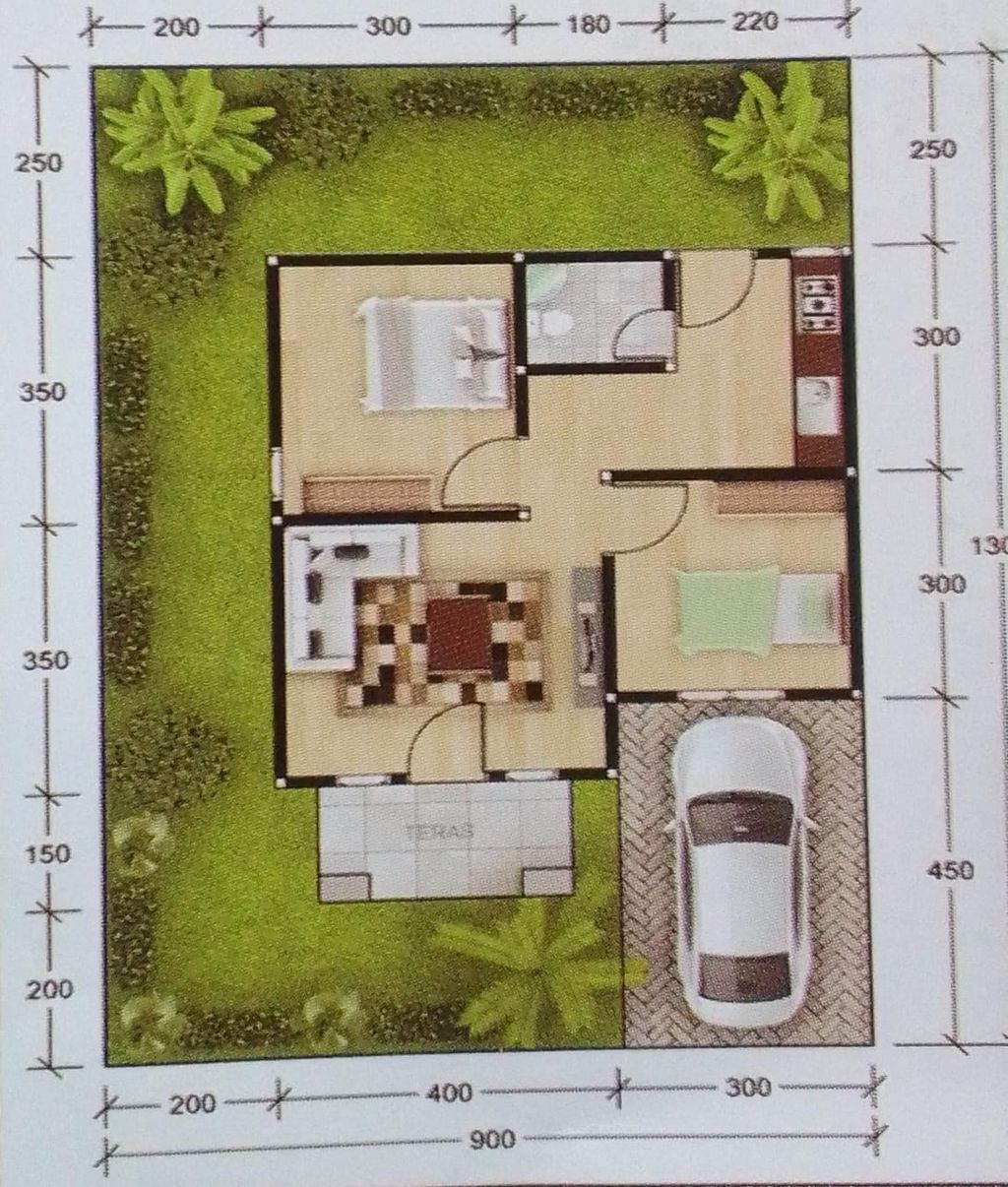 foto denah rumah tipe 45 TOWNHOUSE perumahan SAHARA RESIDENCE 3