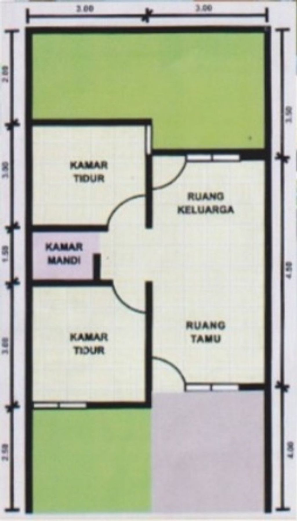foto denah rumah tipe 36 subsidi perumahan ZAFIRAH AZZAHRA II PENGEMBANGAN