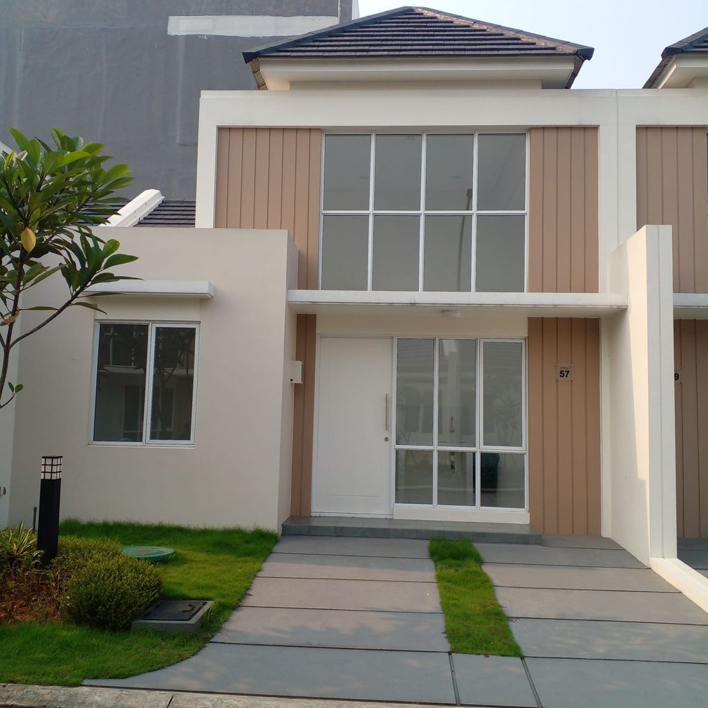 foto tampak rumah tipe ASTER 2/57 perumahan PARAMOUNT PETALS TAHAP 1