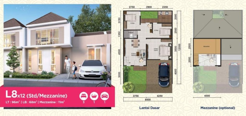 foto denah rumah tipe ASTR 6/63 perumahan PARAMOUNT PETALS TAHAP 1