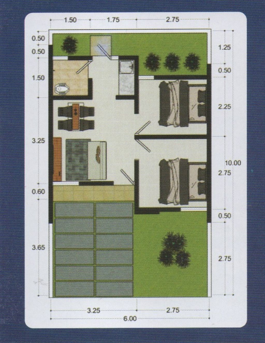 foto denah rumah tipe 30/60 (subsidi) 2024 perumahan CIRUASLAND TAHAP 2