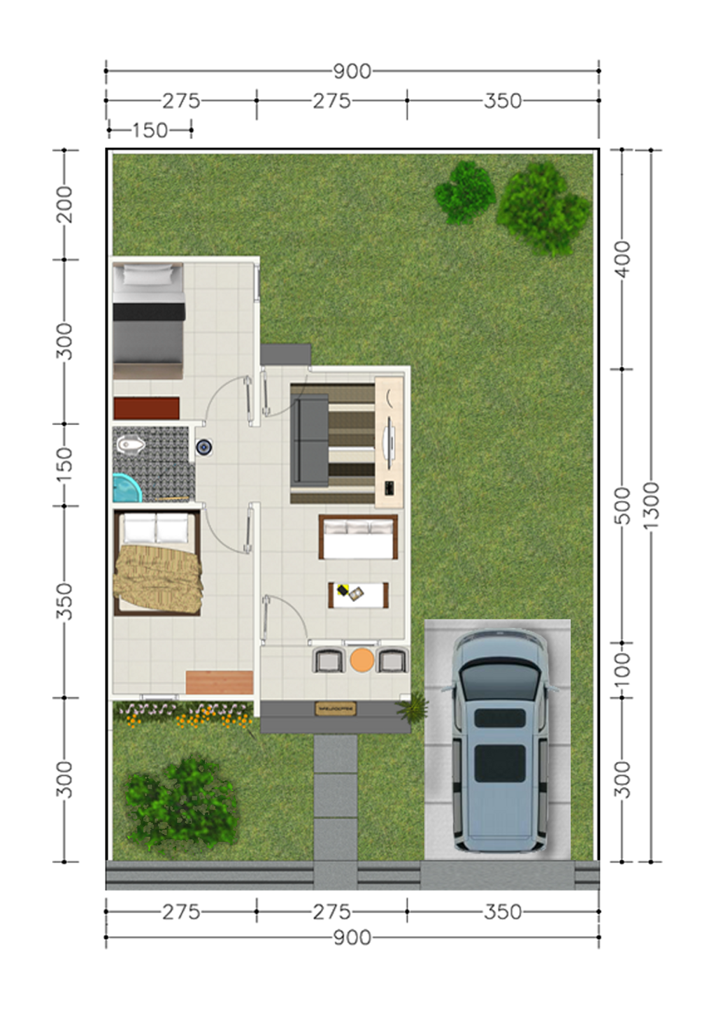 foto denah rumah tipe 36 perumahan PESONA ASA GEMILANG II