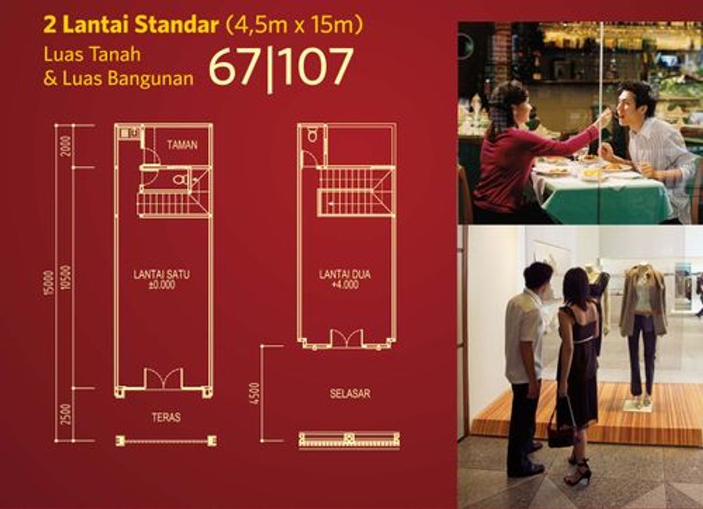 foto denah rumah tipe 2 Lantai Sudut perumahan CitraRaya City Cluster Terrace Avenue