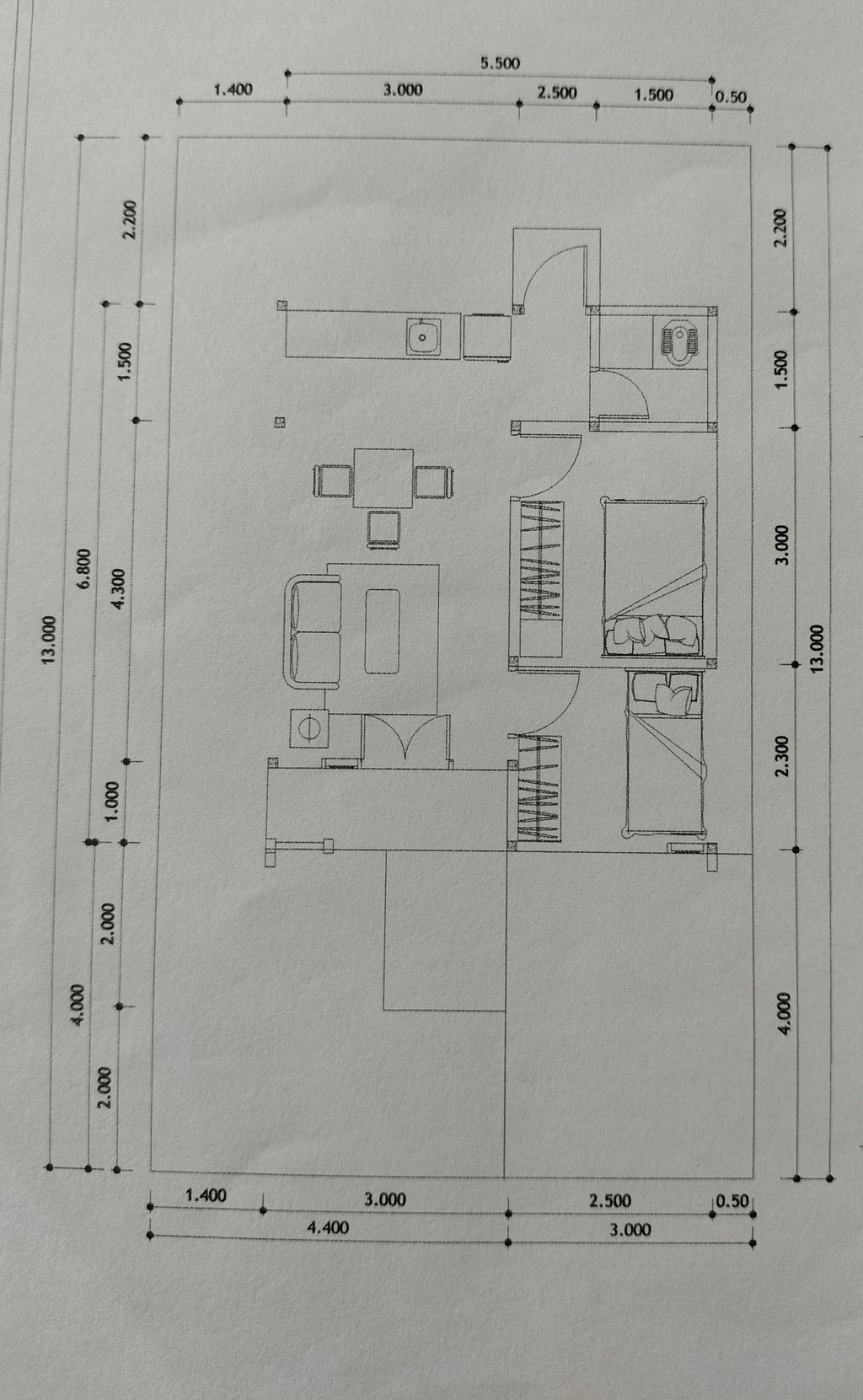 foto denah rumah tipe 36 perumahan SANDRYANDA RESIDENCE