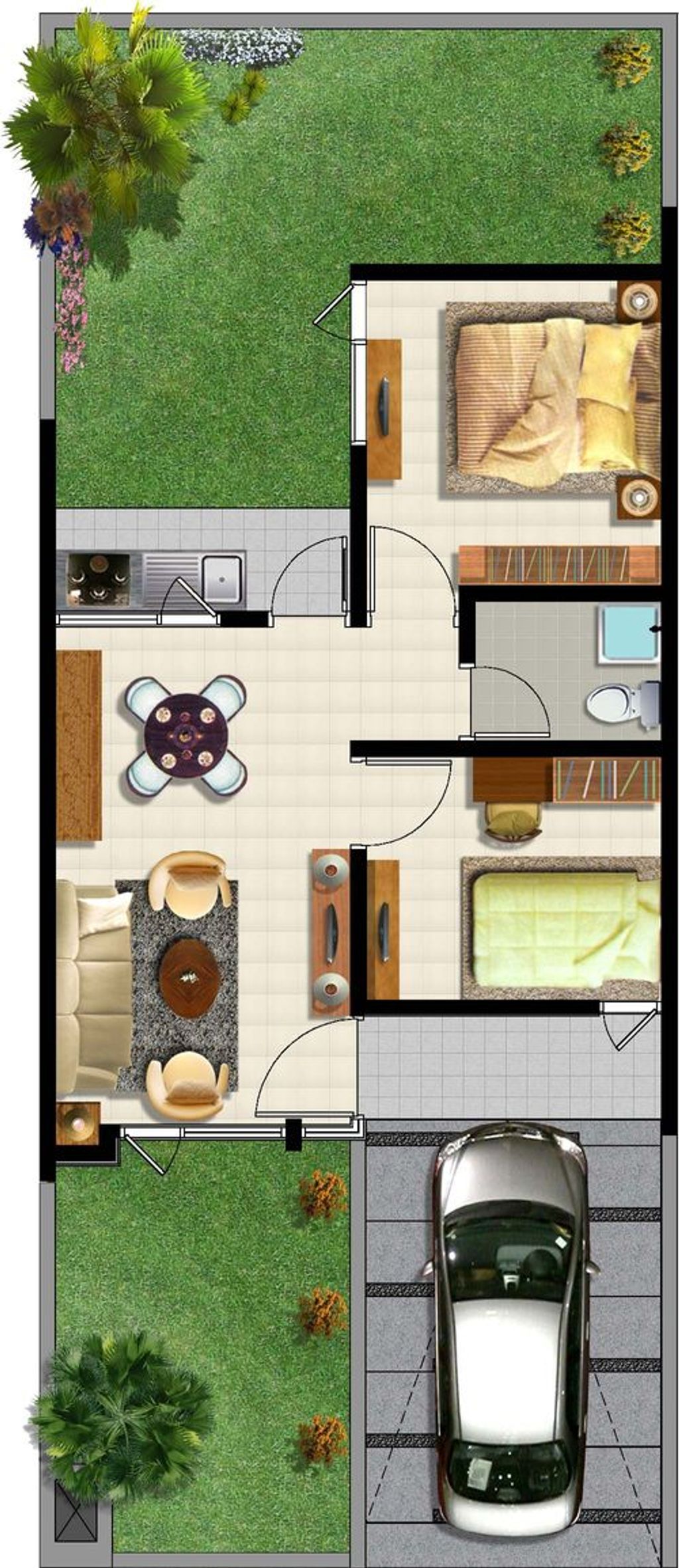 foto denah rumah tipe Modern 1 Sudut 2024 perumahan CitraRaya City Cluster Terrace Hill