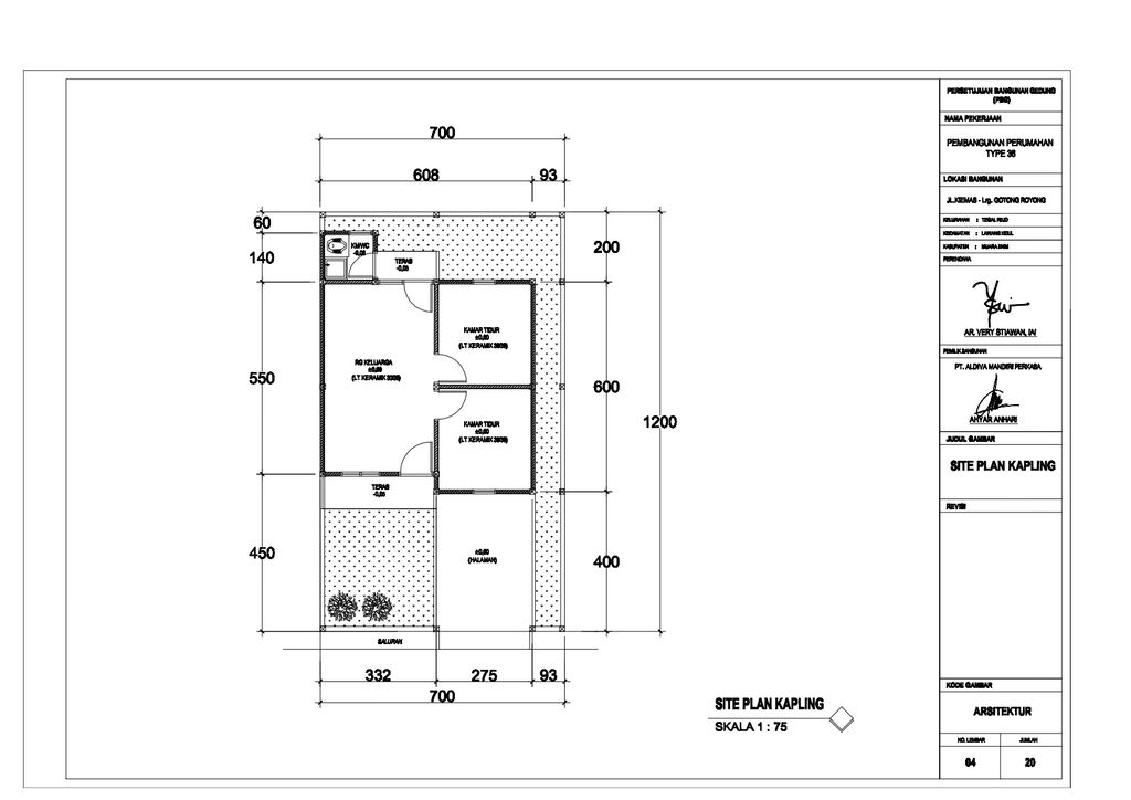 foto denah rumah tipe 36 perumahan ORY DIVA RESIDENCE 2 TANJUNG ENIM