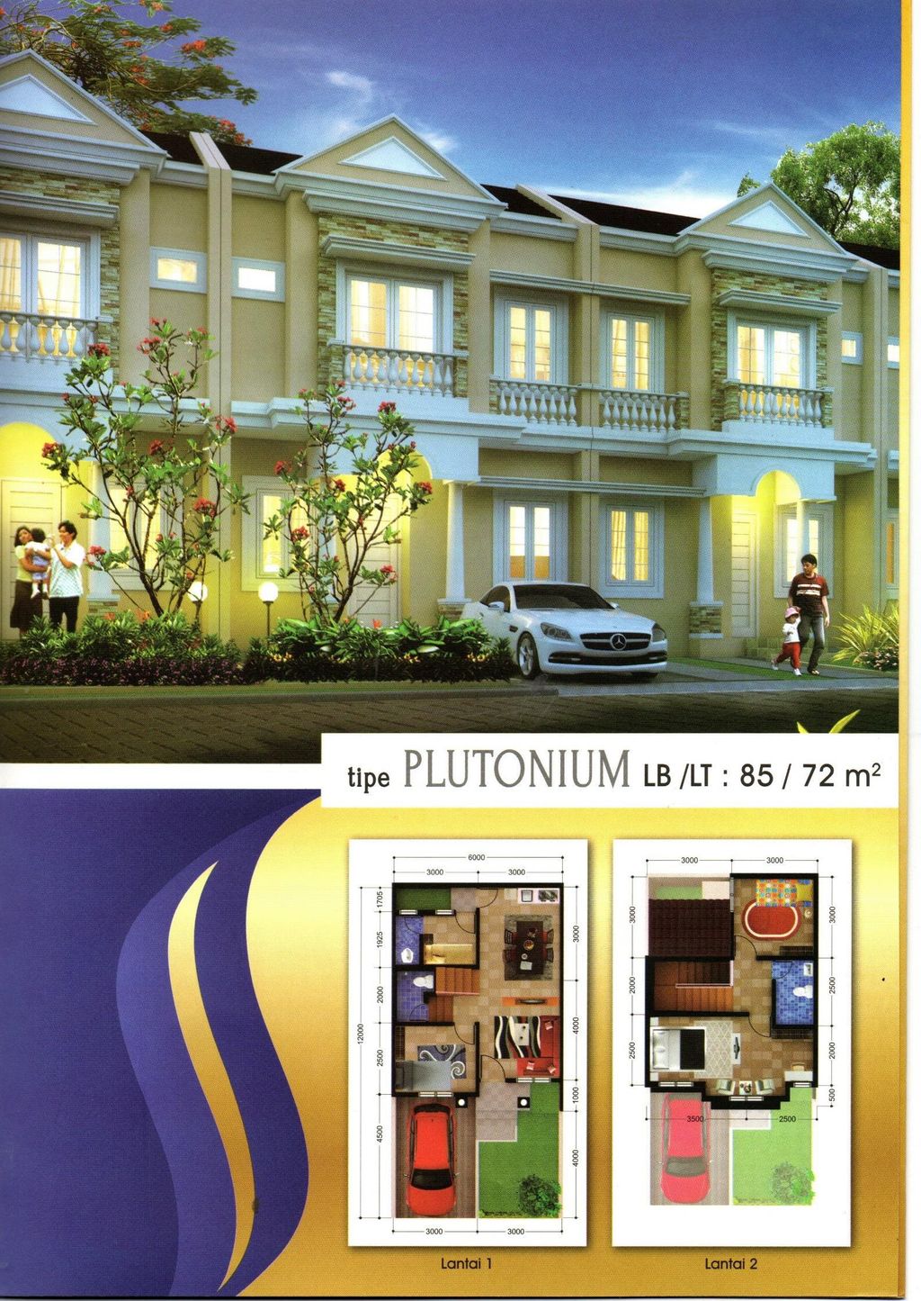 foto denah rumah tipe PLUTONIUM 2 LANTAI perumahan FOREST HILL - SERPONG KENCANA