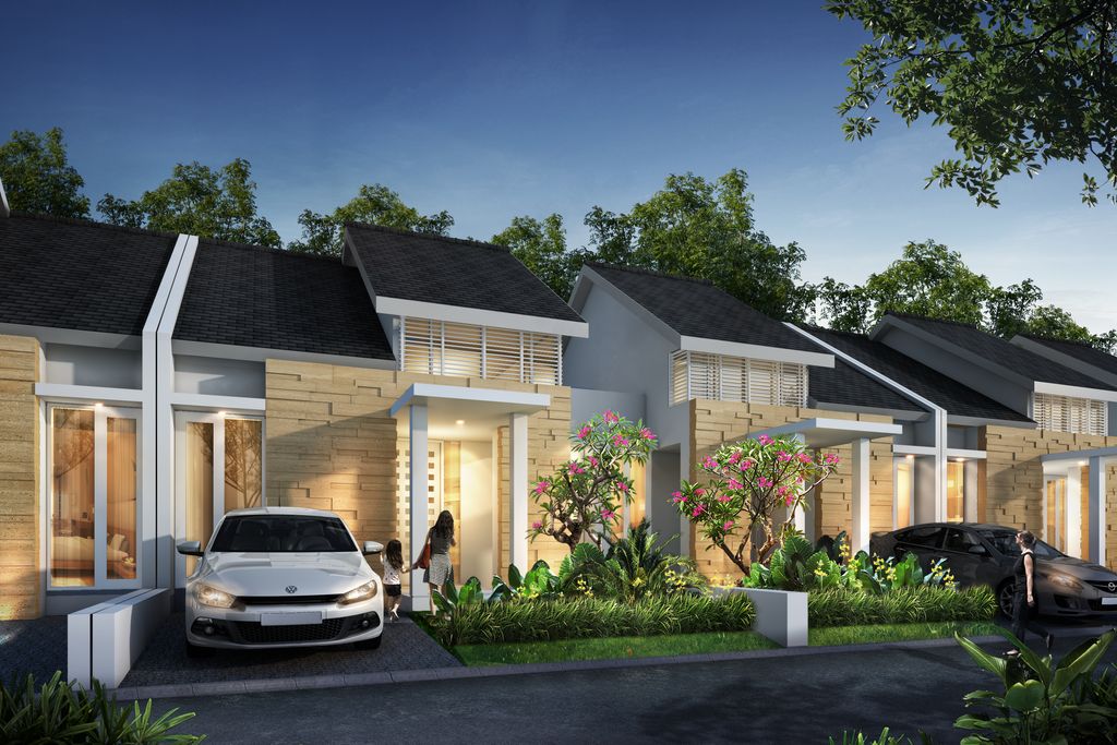 foto tampak rumah tipe KINGS perumahan CITRAHARMONI