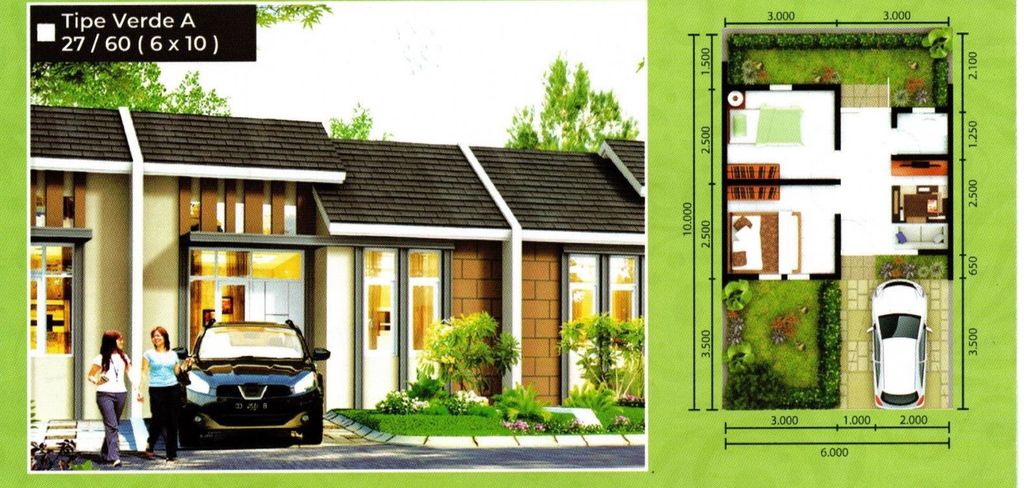 foto denah rumah tipe 60/27 Ready Stock perumahan FOREST HILL