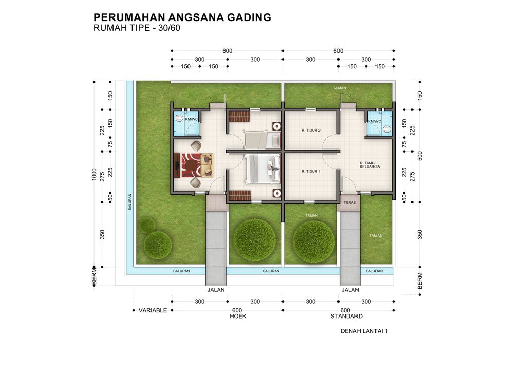 foto denah rumah tipe 30 perumahan ANGSANA GADING