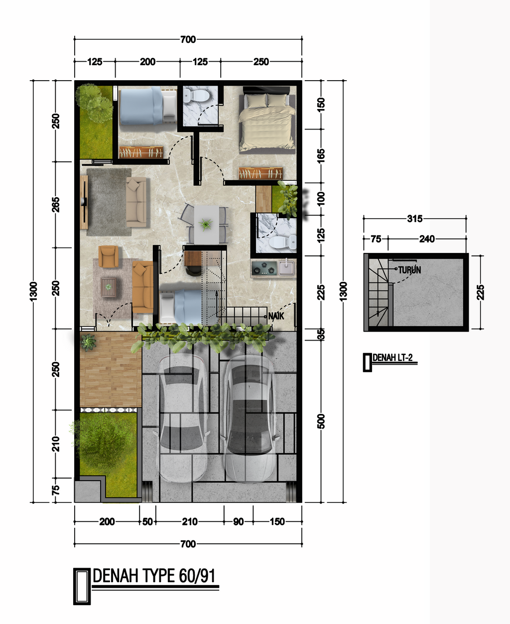 foto denah rumah tipe PRIMAVERA perumahan RICH VILLAGE PHASE 2