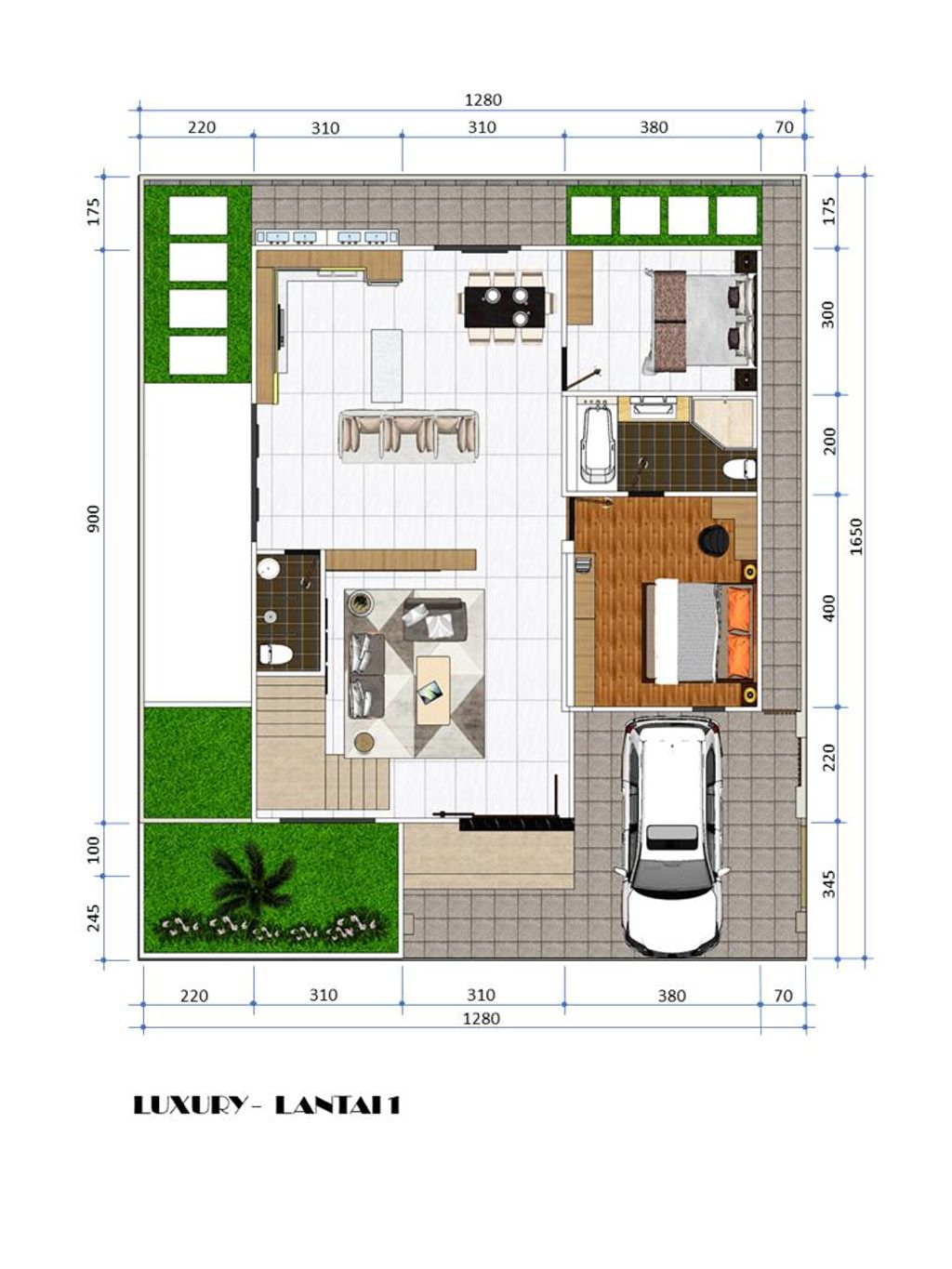 foto denah rumah tipe LUXURY perumahan MEGA PAVILION