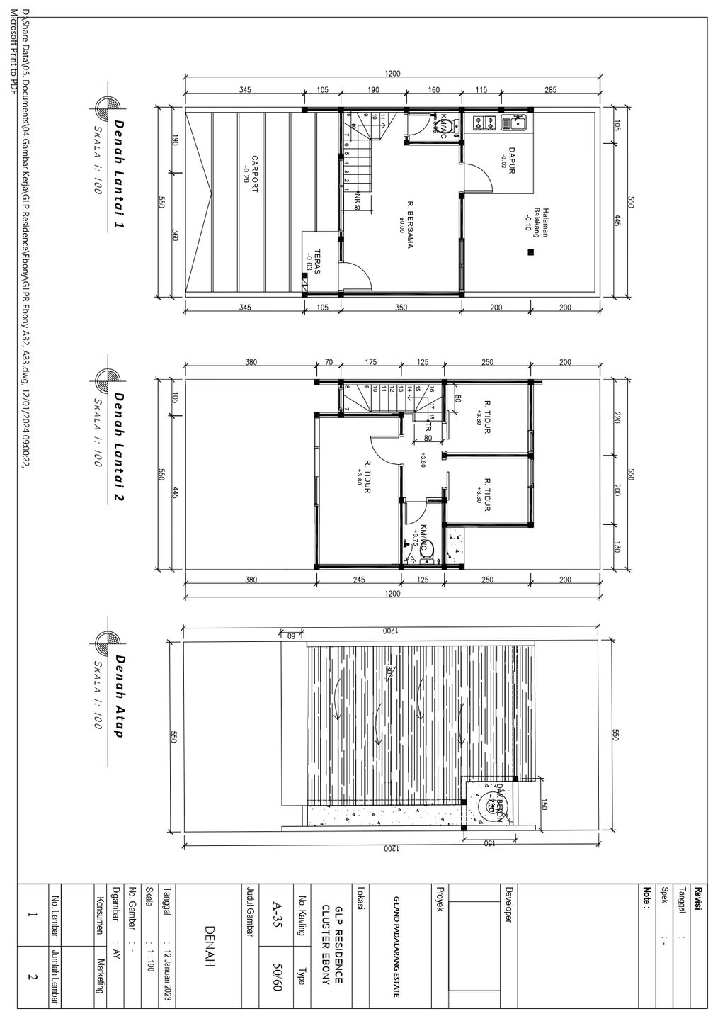 foto denah rumah tipe 50 Compact - Minimalis (513) perumahan G-Land Padalarang Residence 3
