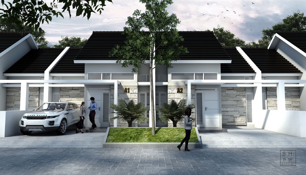 foto tampak rumah tipe 52 perumahan Mutiara Awangga