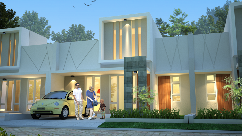 foto tampak rumah tipe 62 perumahan Grand Lavali
