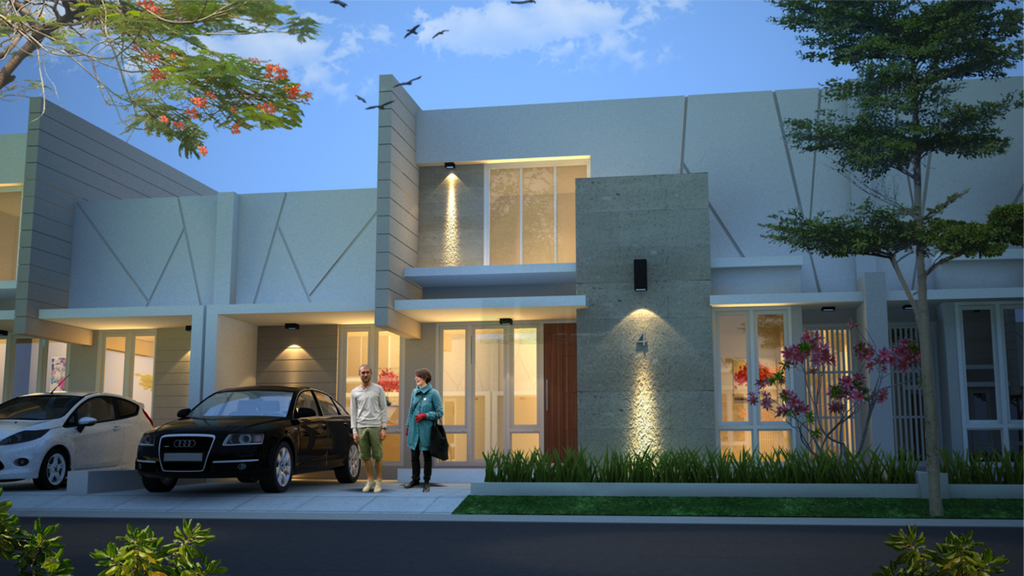 foto tampak rumah tipe 86 perumahan Grand Lavali