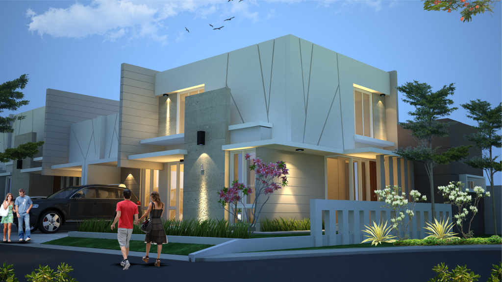 foto tampak rumah tipe 100 perumahan Grand Lavali