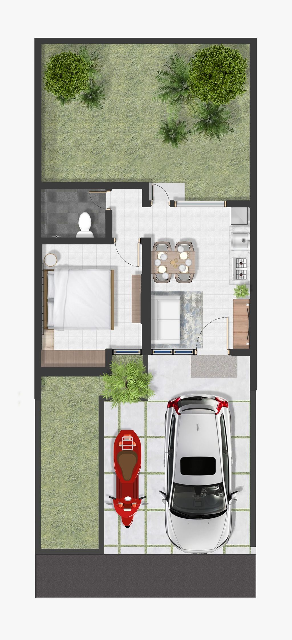 foto denah rumah tipe Evergreen Bay perumahan FOREST CERME
