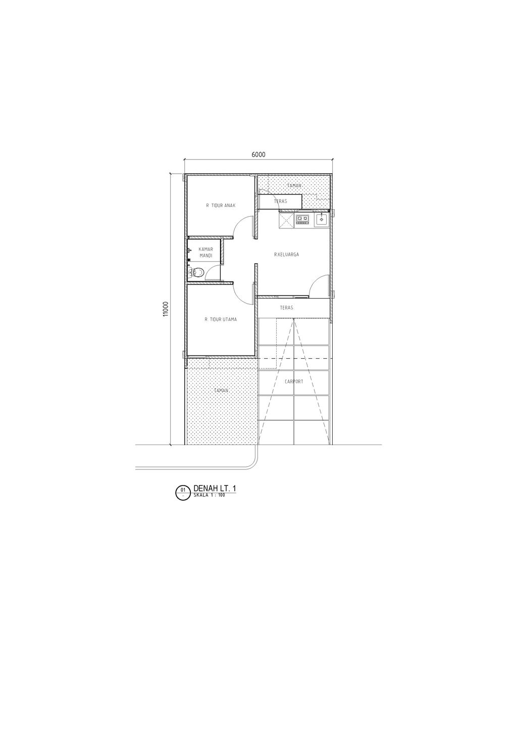 foto denah rumah tipe Millenial Home 1 D01 perumahan Grand Estate Marina City