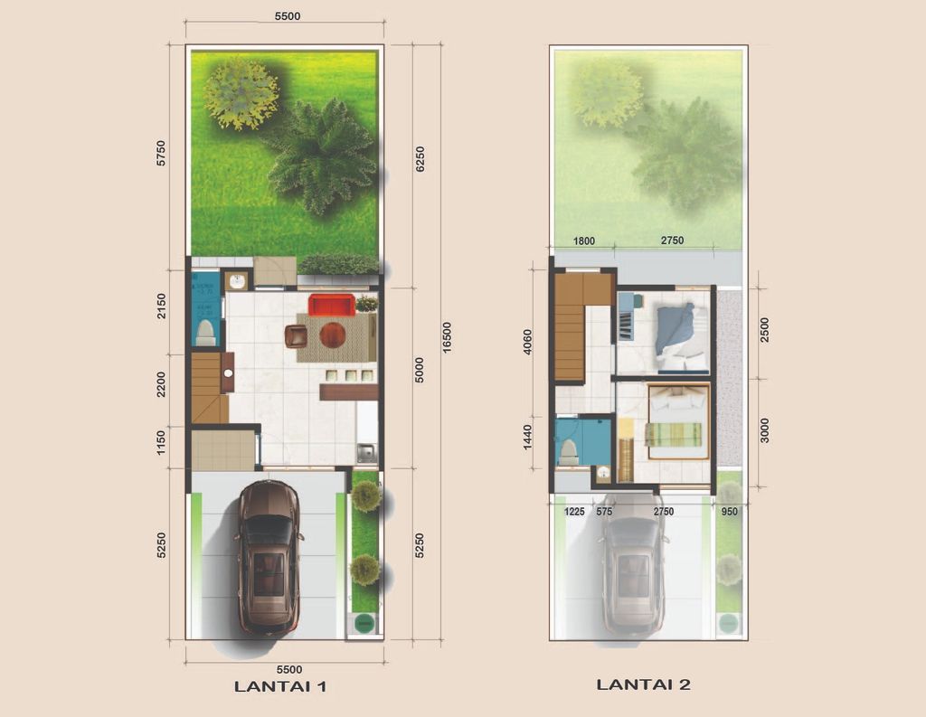 foto denah rumah tipe Rosewell perumahan Taman Arcadia Mediterania