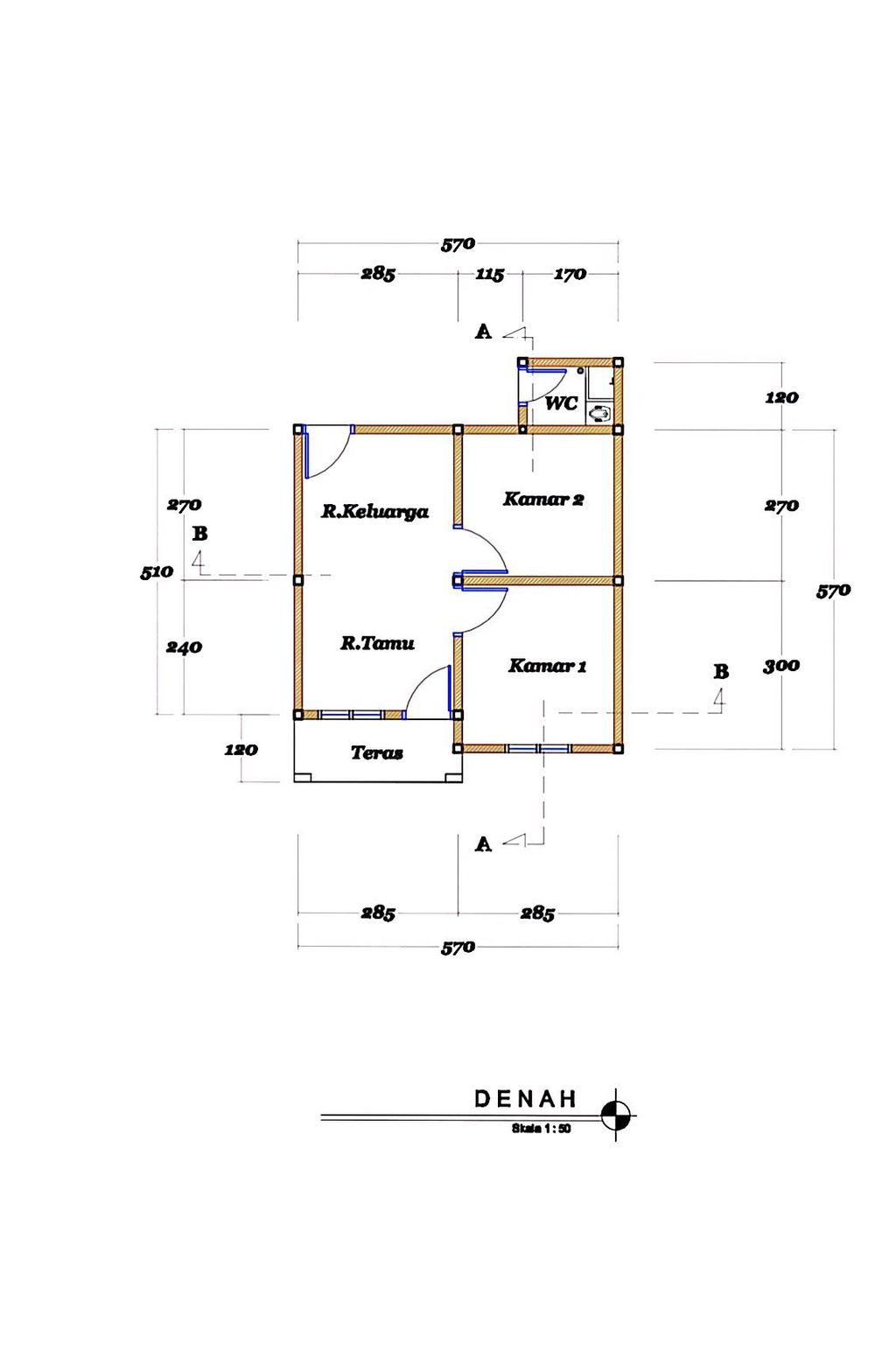 foto denah rumah tipe Subsidi perumahan KOTO GMC 6