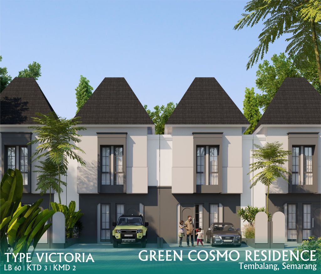 foto tampak rumah tipe VICTORIA perumahan GREEN COSMO RESIDENCE