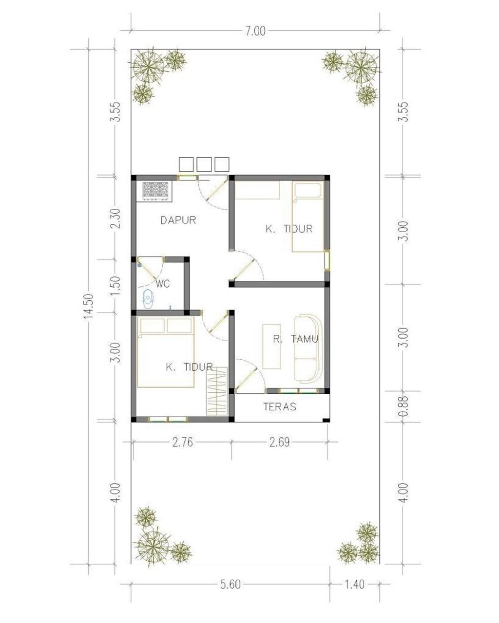 foto denah rumah tipe 36 perumahan PESONA KAYU KOLIM