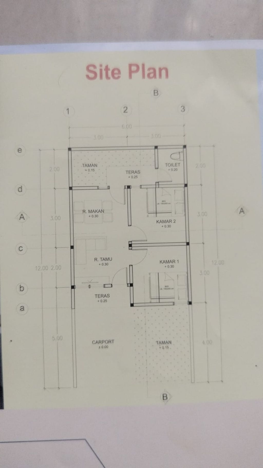foto denah rumah tipe 36/72 perumahan SUKA MAKMUR RESIDENCE Tahap 2