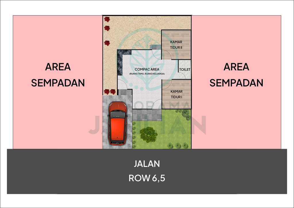 foto denah rumah tipe Panorama Jatilian Cluster Exclusive perumahan Panorama Jatilian