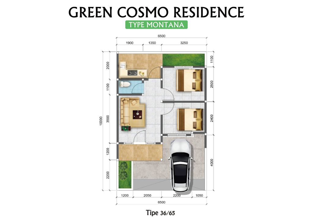 foto denah rumah tipe MONTANA perumahan GREEN COSMO RESIDENCE