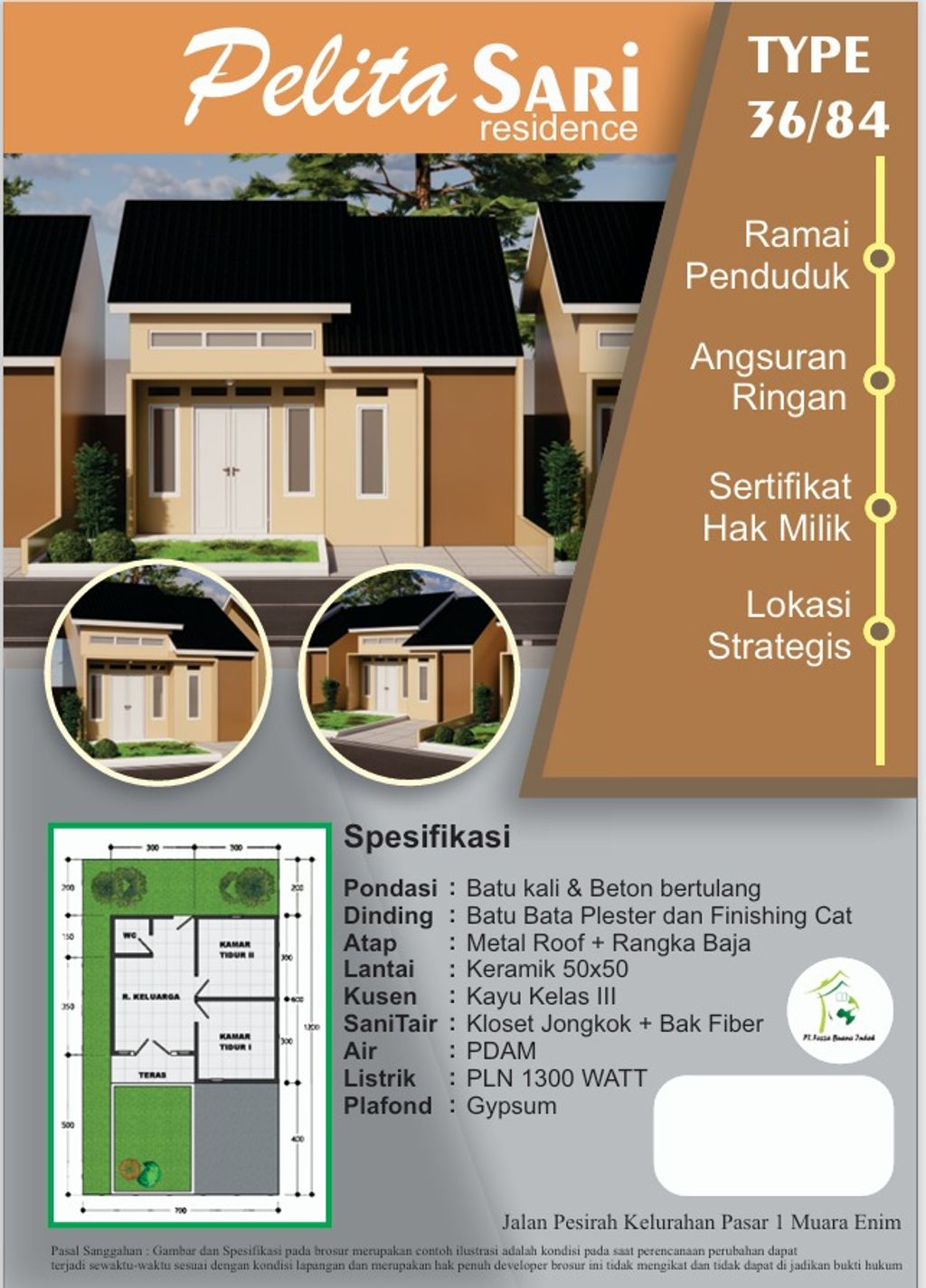 foto tampak rumah tipe 36 perumahan Perumahan Pelita Sari Residence