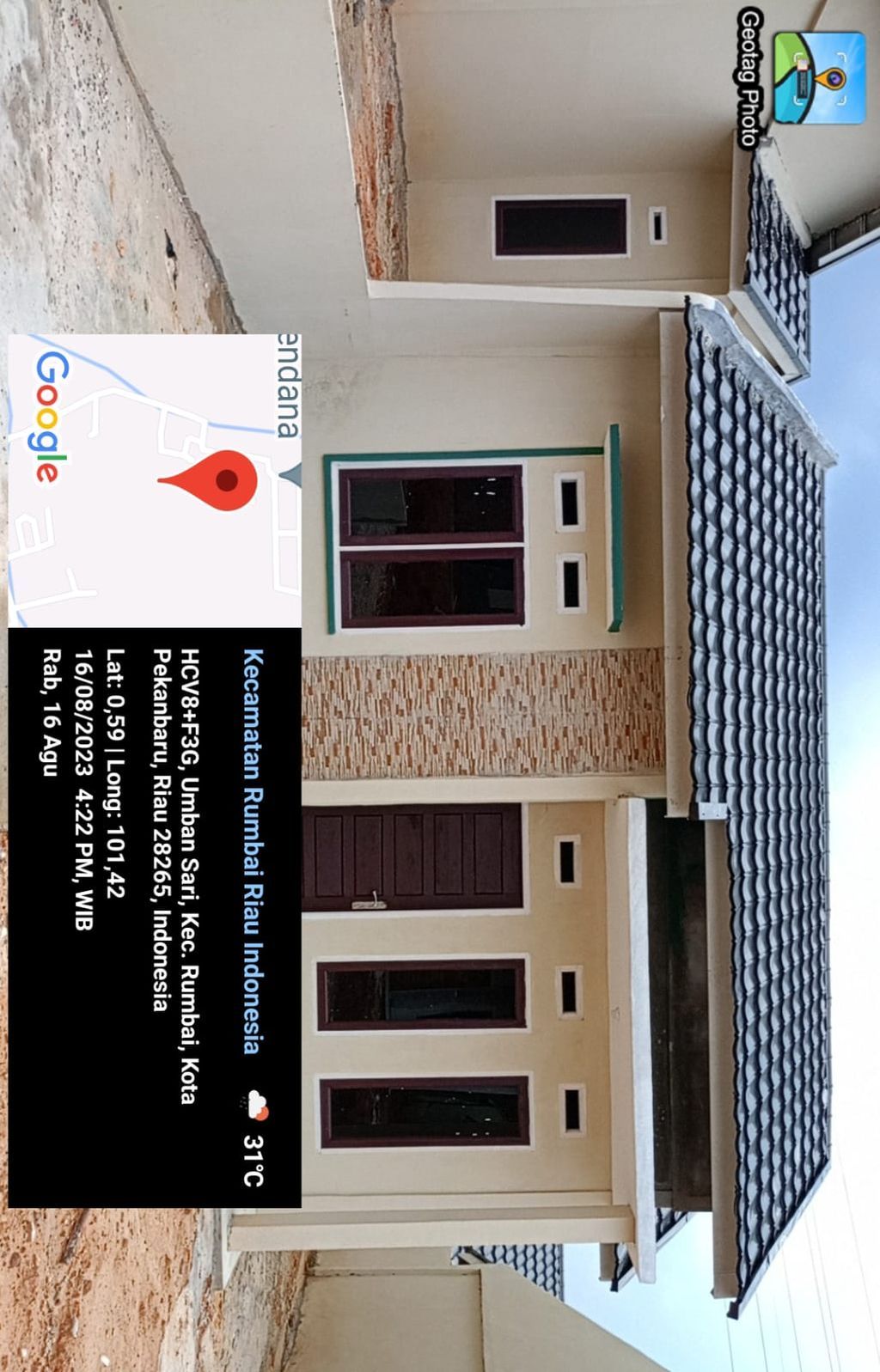 foto tampak rumah tipe 36 166.000.000 perumahan BUMI RIAU LESTARI 5