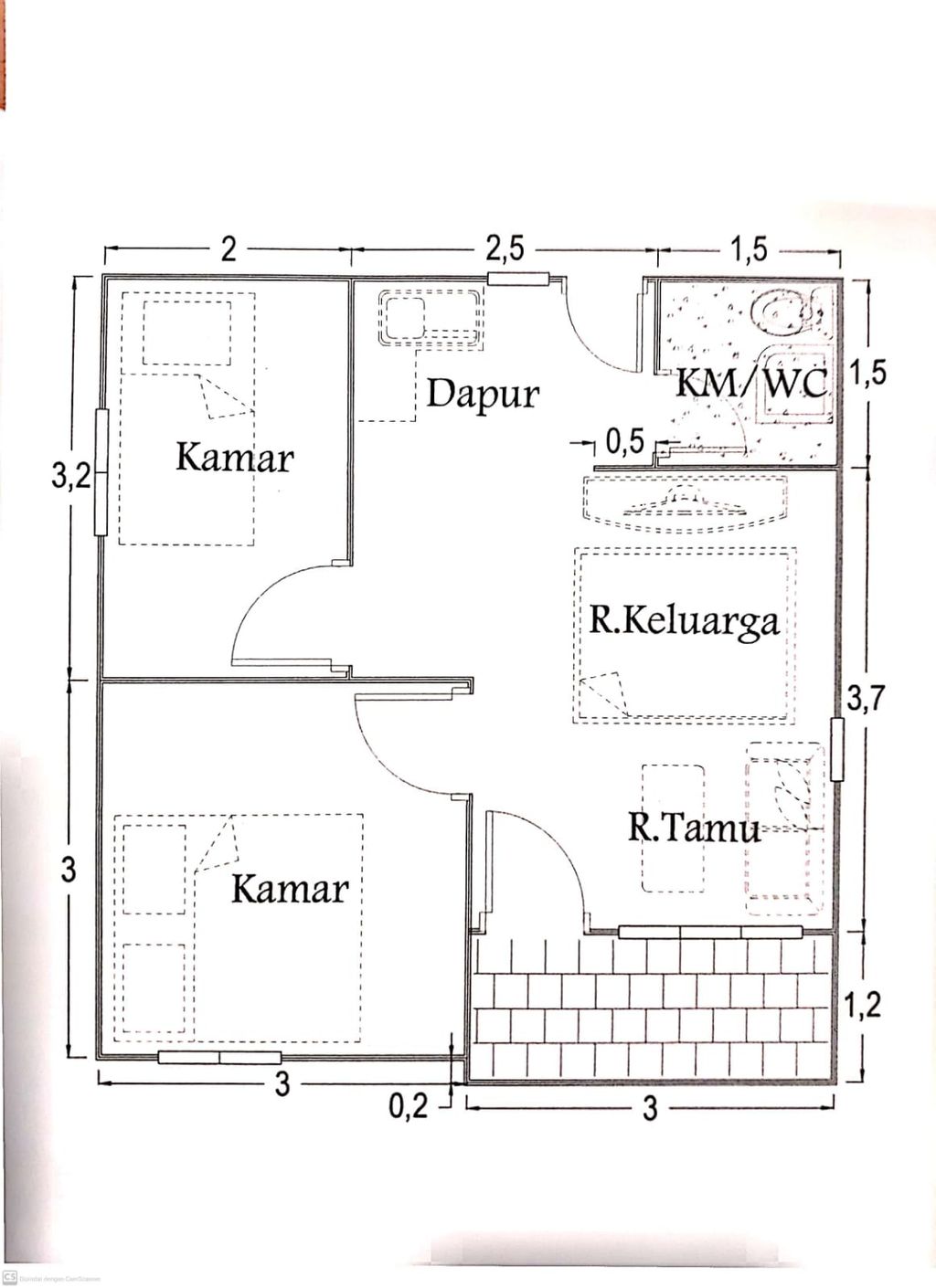 foto denah rumah tipe 36 perumahan ADINDA VILLAGE 6 TAHAP 2