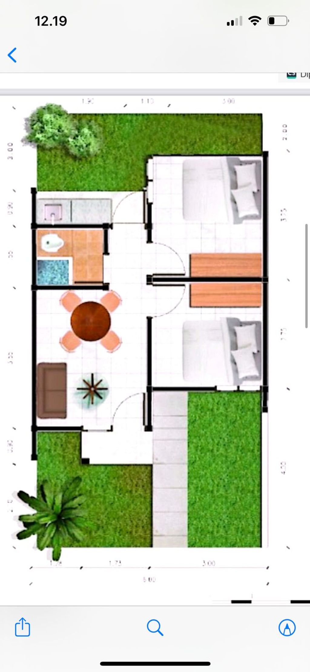 foto denah rumah tipe 36/119 perumahan Gardenia 2 cileungsi