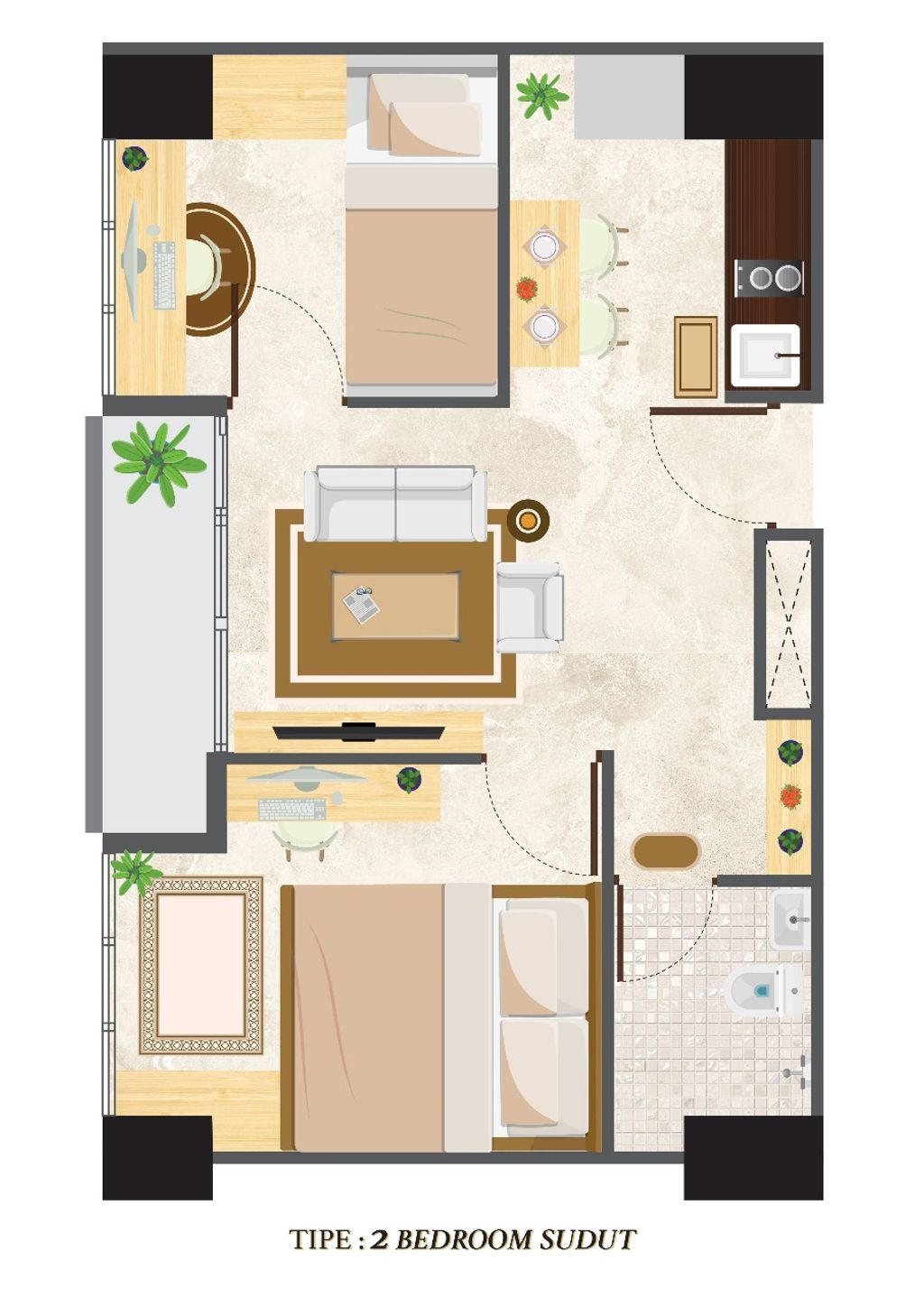 foto tampak rumah tipe 2 Bedroom Sudut perumahan Taman Melati Surabaya MERR