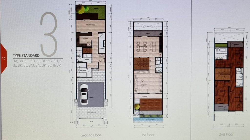 foto denah rumah tipe Standar perumahan Amaryllis Kemang Townhouse