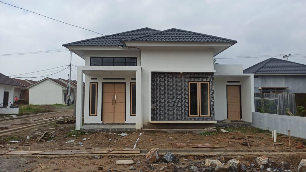 foto tampak rumah tipe 60/120 perumahan Villa Taman Barum Indah Komersil