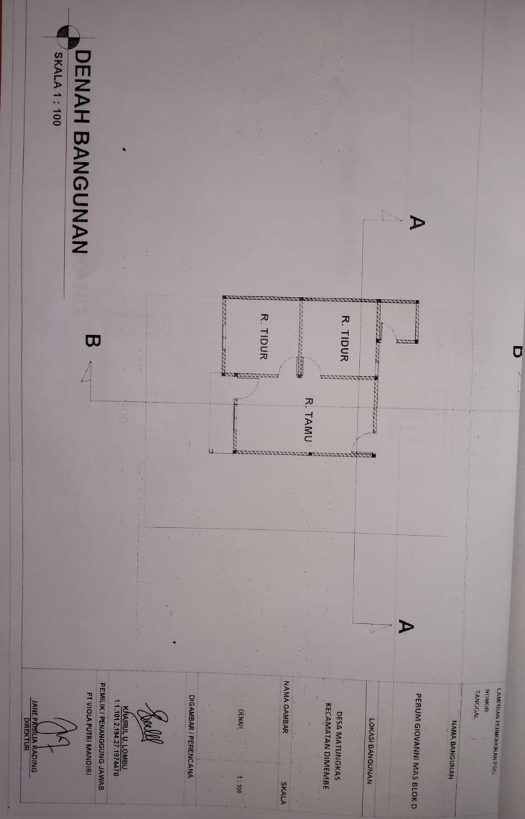 foto denah rumah tipe 36 perumahan GIOVANNI MAS BLOK D