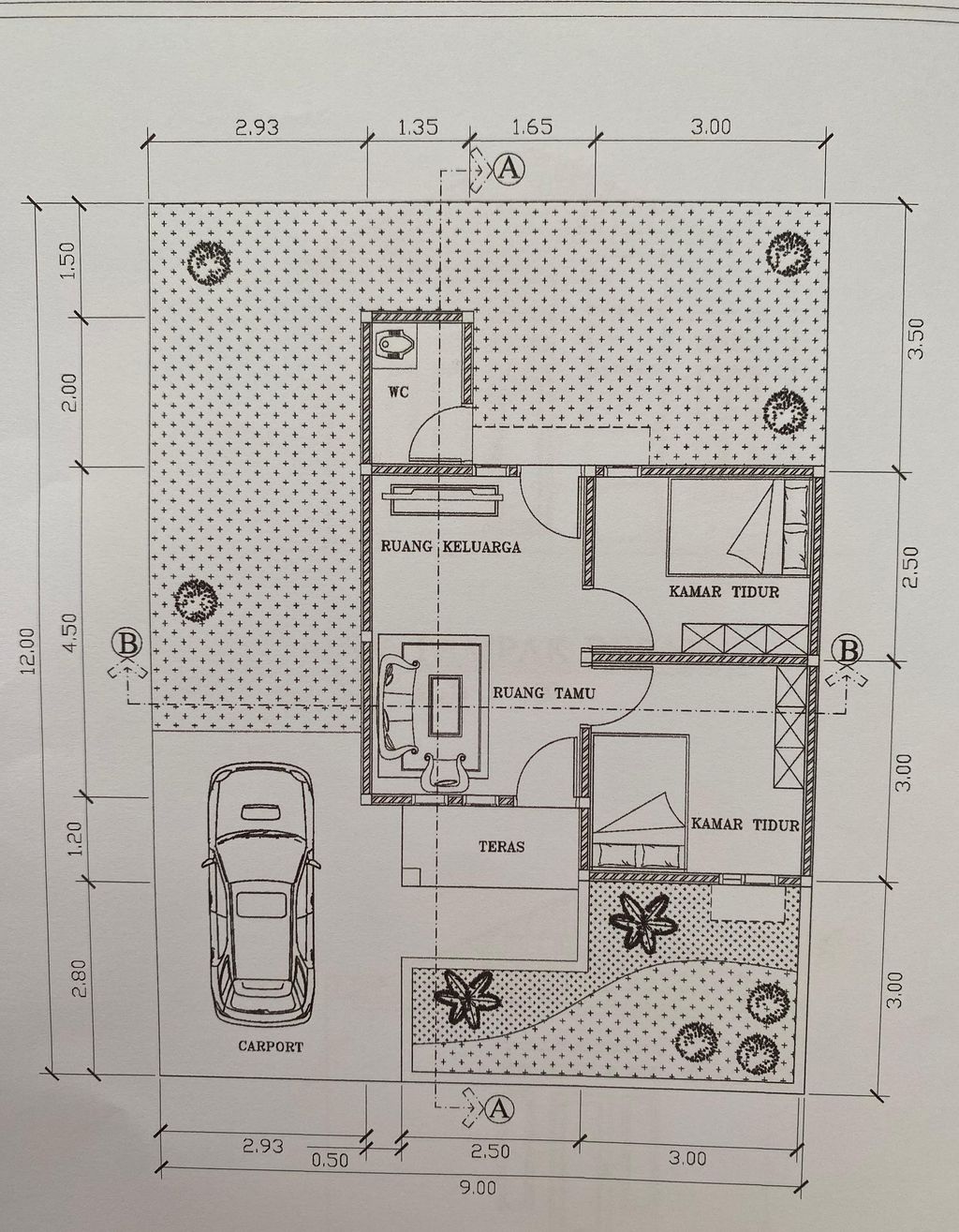 foto denah rumah tipe 36 perumahan Bawan Asri Residence